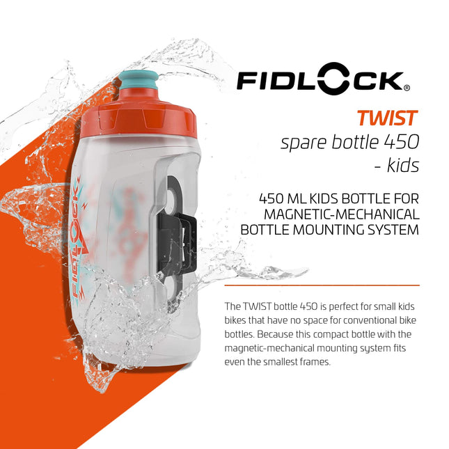 Bouteille de remplacement Fidlock 450 Bidon Mixte Enfant Orange/Bleu, 450 ml