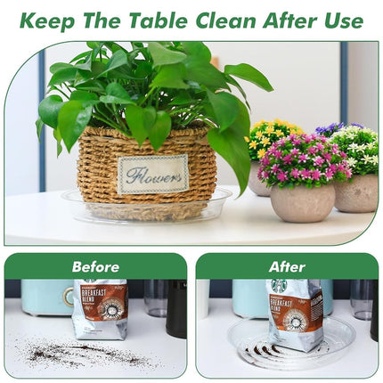 UltraOutlet 30 Pack 14 Inch Plant Saucer Clear Plant Saucers for Outdoors Plant Drip Trays Extra Large Plant Saucer Dish Plant Pot Saucers Planter Trays for Outdoor Plants Bulk