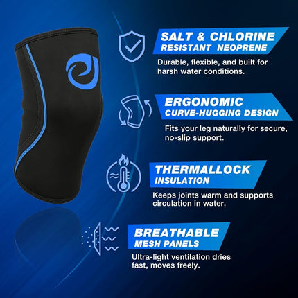 Rodillera Nvorliy AquaFlex Pro, rodillera de compresión para natación, actividades acuáticas, vela, buceo, surf, remo, kayak y recuperación de lesiones - Soporte para mujeres y hombres (XL)