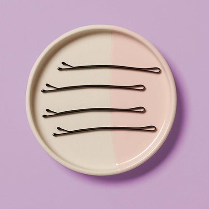 Diane Curved Hair Bobby Pins for Women – Bulk Pack of 40 Large 2.5” Bobby Pins - Black, Curved Flat Design with Ball Tips, D428