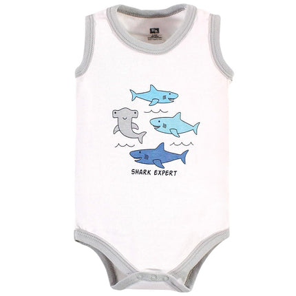 Bodysuits sin mangas de algodón unisex para bebé Hudson Baby, Shark Patrol, 0-3 meses