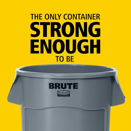 Rubbermaid Commercial Products Brute Container with Venting Channels, 20 gal, Gray