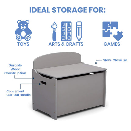 Delta Children My Size Deluxe Toy Box, Gris
