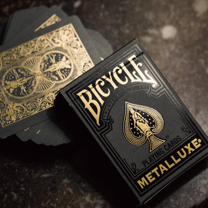 Bicycle Black and Gold Metalluxe Playing Cards – Premium Foil Metalluxe Deck– Classic Poker Size, Collectible Luxury Design, Great for Game Night, Gifting, and Stocking Stuffer