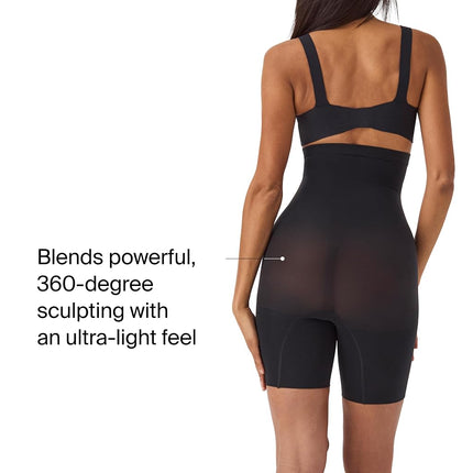 Spanx Women's Higher Power Short Thigh Slimmer, Black (Very Black 000) 16-18 UK (Manufacturer Size: L)