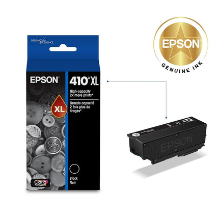 Epson 410XL Claria Premium High-Capacity Photo Black Pigment Ink Cartridge with Sensormatic for XP-530, XP-630 & XP-830 Printers
