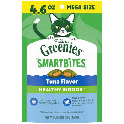 Greenies Feline Smartbites Healthy Indoor Natural Treats for Cats, Tuna Flavor, 4.6 oz. Pouch (Pack of 1)