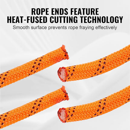 VEVOR Double Braided Polyester Rope, 1/2 Inch x 120 Feet 48 Strands 3600 kg Breaking Strength Outdoor Climbing Rope Tree Care Rope for Rock Hiking, Camping, Swing, Rappelling, Rescue