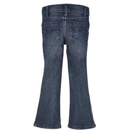 Wrangler Girls' Stretch Boot Cut Jean, Mid Blue, 8