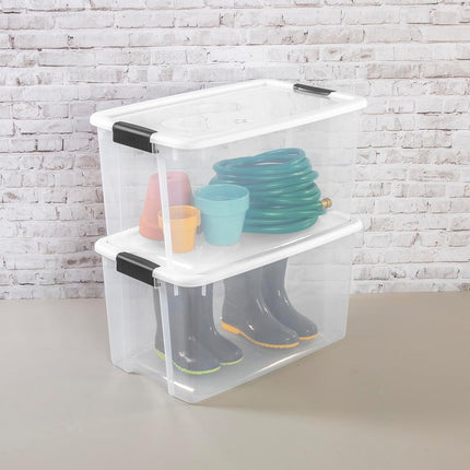 Sterilite 4-Pack Ultra Latching Box, Large Storage Bins w/Lids, Clear Plastic, 70 Quart