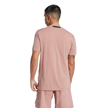 Adidas Mens Designed for Training 3-Stripes T-Shirt, Warm Clay, XXL