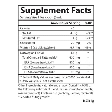 Carlson Labs - The Very Finest Fish Oil 1600 mg Omega-3s Orange Flavor - 6.7 fl. oz.