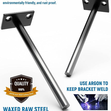 LEOPO 12 Pack-6 inch Floating Shelf Bracket, Hidden Brackets for Wood Shelf, Black