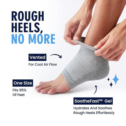 Dr. Frederick's Original Moisturizing Heel Socks for Dry Cracked Heels Treatment - Infused with Olive Oil, Jojoba Oil and Vitamin E - 2 Pairs - Valentines Day Gifts for Her & Him - Original Formula