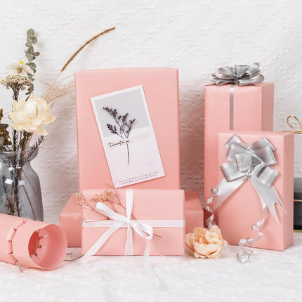 NESCCI Pink Matte Wrapping Paper,Solid Color Pearly-Lustre Paper-3 Roll,17 Inches X 32.8 Feet Per roll.Gift Wrapping Paper,Perfect for Wedding,Valentine's Day,Birthday, Christmas,Baby Shower.