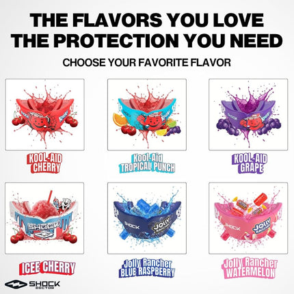 Shock Doctor Gel Max Power Mouth Guard, Flavored Sports Mouthguard for Football, Lacrosse, Hockey, Basketball, Flavored Mouth Guard, Youth & Adult, Youth, Kool-Aid Cherry
