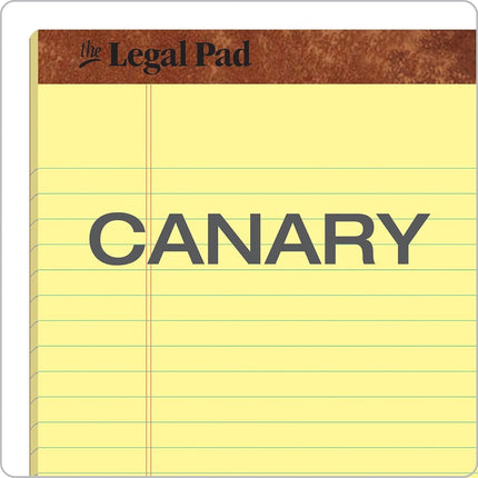 Tops The Legal Pad Legal Pad, 8-1/2 x 14 Inches, Perforated, Canary, Legal/Wide Rule, 50 Sheets/Pad, 12 Pads/Pack (7572)