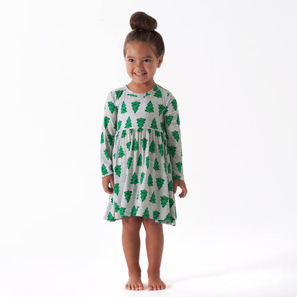 Gerber Vestido de niña de manga larga para bebé con viscosa de eucalipto, modelo Spruce, talla 2T
