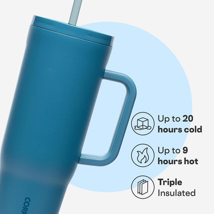 Corkcicle Cruiser Insulated Tumbler - Keeps Drinks Cold 20 Hours - Triple-Insulated Stainless Steel - Spill-Proof Lid - Summer Drinkware Gift - Keeps Drinks Ice Cold - 40 oz - North Shore