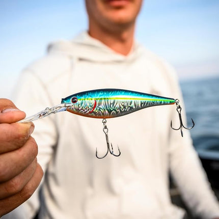 Berkley Flicker Shad Fishing Lure, Firetail Chrome Candy, 5/16 oz, 2 3/4in | 7cm Crankbaits, Size, Profile and Dive Depth Imitates Real Shad, Equipped with Fusion19 Hook