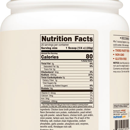 Nutricost Chicken Bone Broth Protein (Chicken Flavour, 20 Servings)