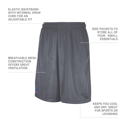 Russell Athletic Men's Mesh Short with Pockets, Steel, XX-Large