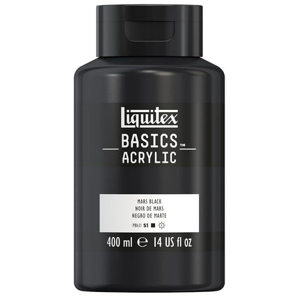 Peinture acrylique Liquitex BASICS, flacon de 400 ml, noir de Mars