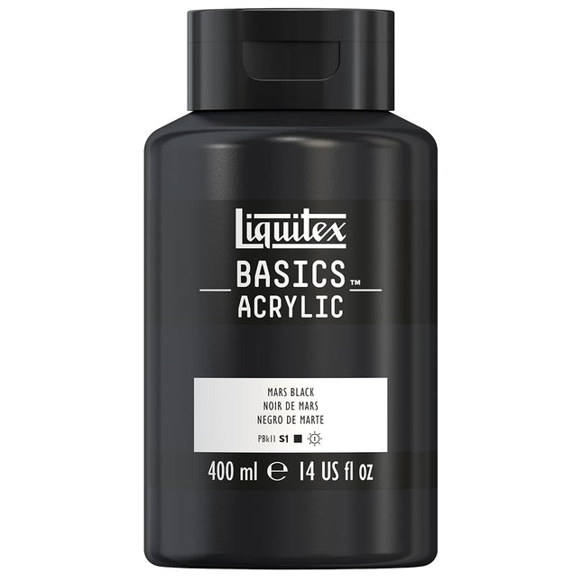 Liquitex BASICS Acrylic Paint, 400ml (13.5-oz) Bottle, Mars Black