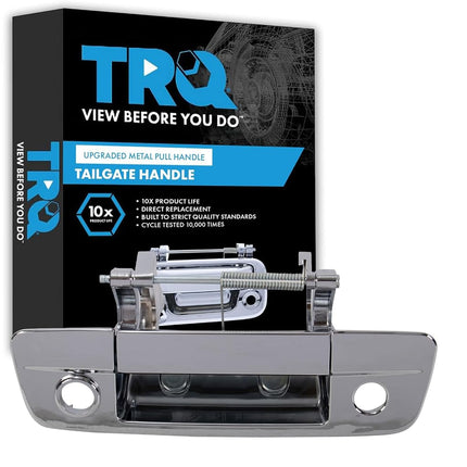 TRQ Metal Tailgate Handle Chrome with Camera Hole 
