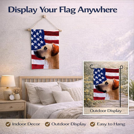 Caroline's Treasures CK6436GF Black Mouth Cur Dog American Flag Flag Garden Size, Small, Multicolor