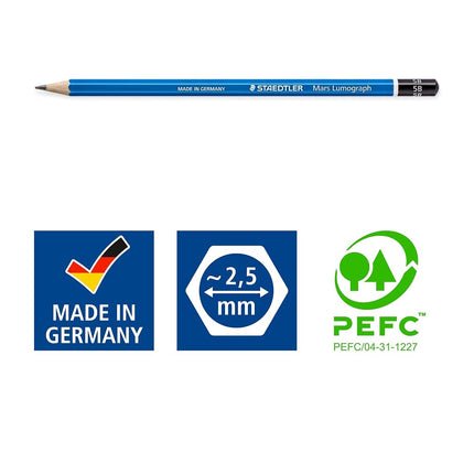 Staedtler Mars STD-100-5B Lumograph 5B Drawing Pencil 12 Pencils/Box