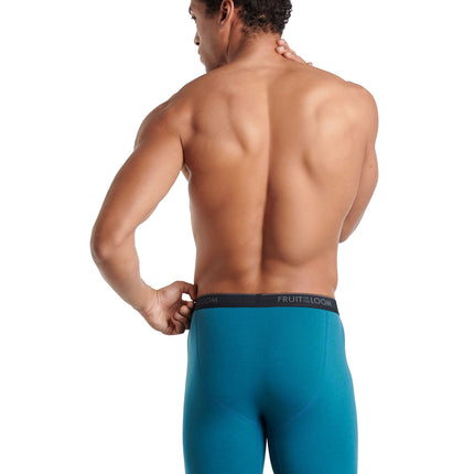 Fruit of the Loom Bóxers Elásticos 360 para Hombre (Secado Rápido y Absorción de Humedad), Pierna Normal - Algodón Elástico - Paquete de 7 Rojo/Azul/Gris, XXL