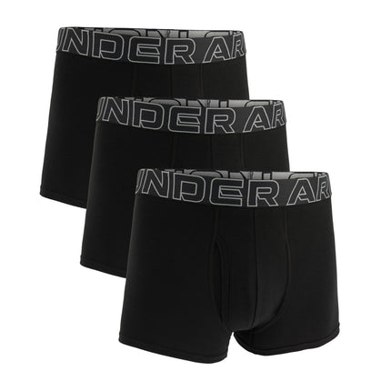 Under Armour Mens Performance Boxers 3 Baby Pack Underwear Black L