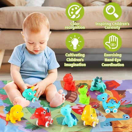 ALASOU Dinosaur Car Toys for 1 Year Old Boy Gifts with Playmat/Storage Bag
