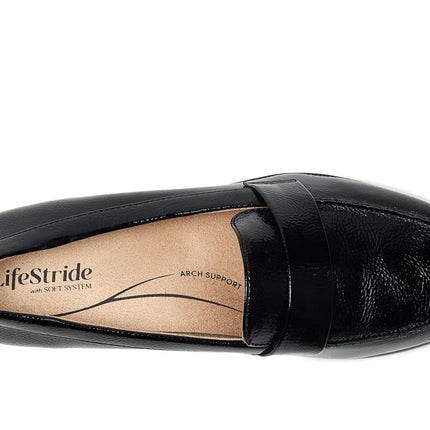 LifeStride Women's Sonoma 2 Slip on Loafers, Black Patent, 7
