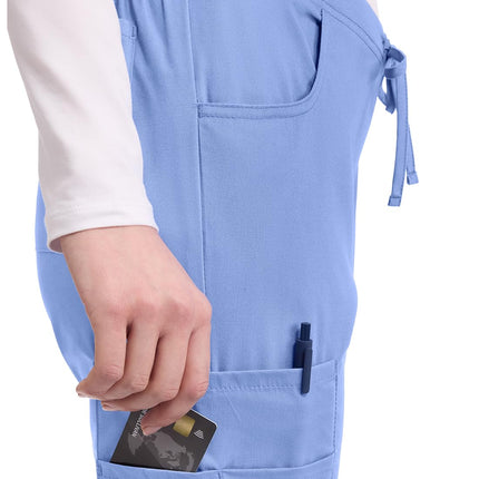 Dickies EDS Signature Scrubs for Women, Drawstring Cargo Pants 86206, Ciel, XXL Tall