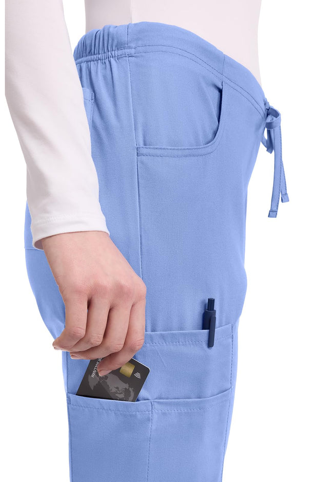 Dickies EDS Signature Scrubs for Women, Drawstring Cargo Pants 86206, Ciel, XXL Tall
