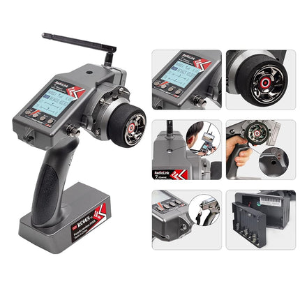 Radiolink RC6GS V3 New 7 Channels RC Transmitter and Gyro Receiver R7FG, Voltage Telemetry, 2.4Ghz Surface Radio Controller for RC Crawler, Drifting, Bash, Buggy Cars, and Boats