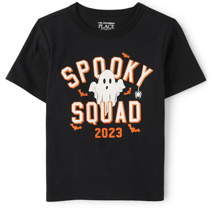 The Children's Place Baby and Toddler Short Sleeve Halloween Graphic T-Shirt, Spooky Squad, 5T