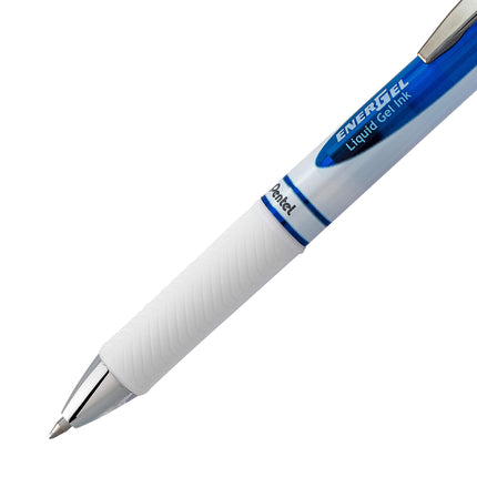Bolígrafos de gel líquido retráctiles de lujo Pentel EnerGel Pearl, punta de 0,7 mm, tinta azul. (Caja de 12)