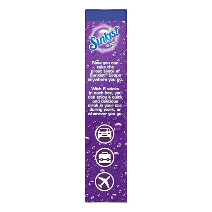 Sunkist Grape Zero Sugar Singles To Go Drink Mix Packets - Pack of 6 Boxes