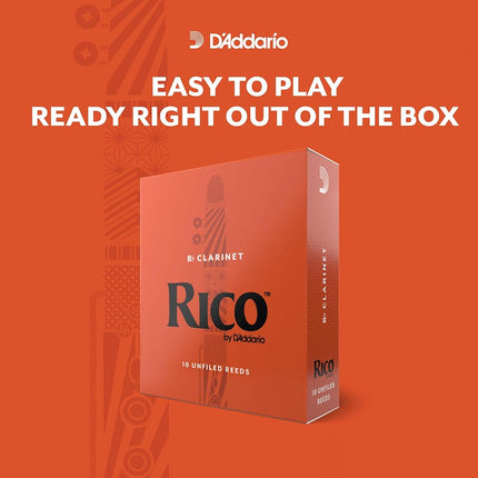 D’Addario Woodwinds - Rico Bb Clarinet Reeds - Reeds for Bb Clarinet - Crafted for Beginners, Students, Educators - Strength 3.5, 25-pack