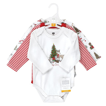 Hudson Baby mamelucos de algodón de manga larga unisex para bebé, motivo navideño de bosque, de 0 a 3 meses