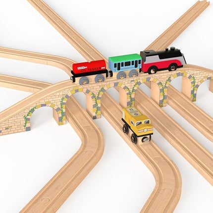 Orbrium Toys 6 Arches Viaduct Bridge for Wooden Railway Track Fits Thomas Trains Brio Set