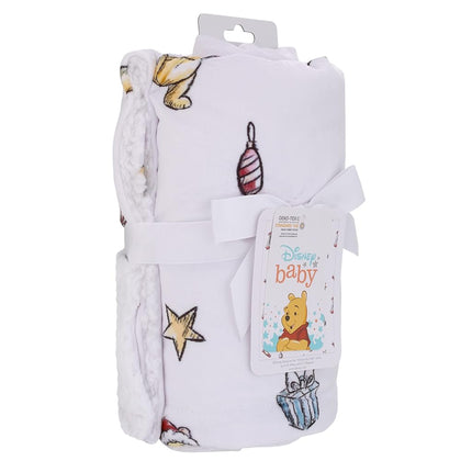 Manta súper suave para bebé de Disney Winnie the Pooh y Eeyore, regalo navideño de Navidad Blanca de Sherpa
