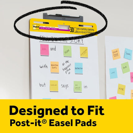 Post-it Super Sticky Wall Easel Mounting System, 15 in Wide x 3.25 in Tall x 1.25 in Deep, Smoke Grey, 2/Pack, Great for Virtual Teachers and Students (EH559-2PK)