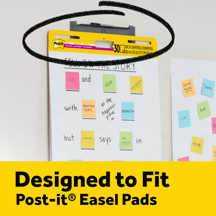 Post-it Super Sticky Wall Easel Mounting System, 15 in Wide x 3.25 in Tall x 1.25 in Deep, Smoke Grey, 2/Pack, Great for Virtual Teachers and Students (EH559-2PK)