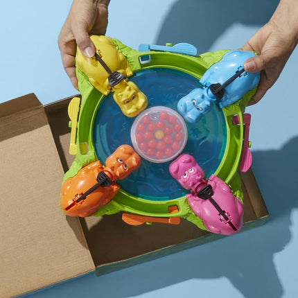 Juego Hasbro Gaming Hipopótamos Hambrientos para preescolares | Relanzamiento instantáneo de canicas, fácil montaje y almacenamiento | Para mayores de 4 años | De 2 a 4 jugadores | Juegos para niños