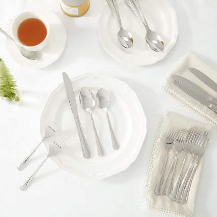 HENCKELS Alcea Flatware Set, 20-Piece, Silver