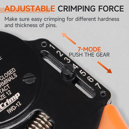 IWISS Closed Barrel Crimper 4 Way Indent,8 Impression Type for Deutsch Solid Contacts gage 12 (IWD-12)